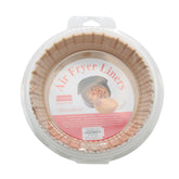 R.Air Fryer Liners(16CM,50PCS) in packaging, featuring food grade material and round design for easy cooking.